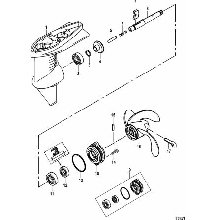 Fj�der propelleraxel Mercury